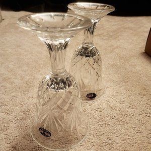 New crystal pineapple wine glasses / goblets - set of 2